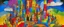 Placeholder: A rainbow empire with a giant castle designed in Maoi statues painted by Wassily Kandinsky
