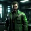 Placeholder: A resident evil Scientist, with a dark green Fleece below his lab coat,