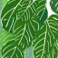 Placeholder: a tropical climbing plant with three leaves growing upwards, each leaf is fully visible, vector style