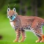 Placeholder: lynx with golden fur standing on two legs