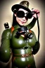 Placeholder: Steam-punk style random-mask. Large fencing mask covers cheeks. Hot girls. Reflective surface on face, full coverage, reflective. Camera lenses as eyes. Head full of integrated old-fashioned cameras. Army green surfaces body, latex. Perfect body, thick thighs and calves. Asa Akira. SElfie with old-fashioned cameras in both hands. Wide hip, skirt bleats nicely. Camera at mons veneris. Partly symmetrical. Steam-plunge-air-bottles-chin. Euclidean 3D-tiling walls. surrealistic atmosphere