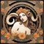 Placeholder: Alphonse Mucha-style image of the god ram , flower butterfly
