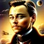 Placeholder:  spray painted fantasy art, portrait of leonardo di caprio looking dorky, movie poster, titanic for reference, book cover illustration