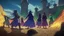 Placeholder: Adventurer party standing before a castle