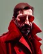 Placeholder: a man who looks like hans gruber wearing a trench coat and red sunglasses staring with an irritated look on his face