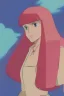 Placeholder: 1girl, retro anime, 80's, redhead,portrait, synth-wave colors, beach