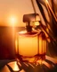 Placeholder: generate me an aesthetic photo of perfumes for Golden Hour Glow: Utilize the warm tones of the golden hour for a soft, glowing effect.