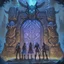 Placeholder: The Gate: A group of adventurers stands before a towering, otherworldly gate adorned with ancient runes. The gate is partially open, revealing a glimpse of a strange and terrifying dimension beyond.