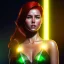 Placeholder: portrait of mary jane watson, red hair, green eyes, black tanktop, intricate, elegant, glowing lights, highly detailed, comic style, artstation, concept art, smooth, sharp focus, illustration, art by wlop, mars ravelo and greg rutkowski