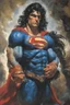 Placeholder: Oil on canvas, chiaroscuro, deep shadows, fairytale, 16th century masterpiece, rich deep colors, highly detailed portrait Superman, long black hair, blue eyes, slight smile, Boris Vallejo, Frank Frazetta, Julie bell, Caravaggio, Rembrandt, Michelangelo, Picasso, Gilbert Stuart, Gerald Brom, Jim Lee, Alex Ross, Dorian Vallejo, Stan Lee Lunar Display, northern lights, glowing, beautiful, Boris Vallejo, Frank Frazetta, Julie bell, Caravaggio, Rembrandt, Michelangelo, Picasso, Gilbert Stuart, Gerald