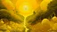Placeholder: A golden yellow heavenly realm with halos painted by Edward Hicks