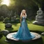 Placeholder: [high res photo by Neil Gaiman] Kristin Chenoweth as ostara in American gods (2017) the goddess of Easter peacefully rests on a stone in her garden