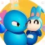 Placeholder: Easter bunny playing a video game like pac-man on a crt tv
