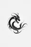 Placeholder: minimalist dragon ink logo, white background