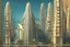 Placeholder: Grand scale Indian city, modern futuristic, inspired by hindu Architecture, show skyline, entire city, modernized glass structures with hint of hindu Architecture desgins. Glass buildings