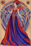 Placeholder: A flamboyant Art Deco opera dress by artist "Luminous Lapislazuli",by artist "Vibrant Velvet"