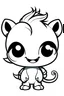 Placeholder: super cute chinese Dragon Chibi character standing, super little cute face, adorable, Black and white, Outline