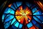 Placeholder: stained glass, flare, There are blue flare and orange flare