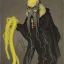 Placeholder: Nosferatu vampire with a beard made of tentacles as a Russian Orthodox with yellow eyes and vampire fangs