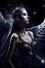 Placeholder: Fallen angel, beautiful, chaos vs order, space, galaxy, woman, braid, corset