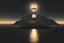Placeholder: design an app icon with a lighthouse in the center shining its light out into the distance over a black background
