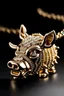 Placeholder: A gold chain with an iced out pumbaa pendant