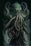 Placeholder: A stunning realistic artwork design of Cthulhu in full body, commanding an imposing presence. The design captures Cthulhu's monstrous features with meticulous attention to detail, showcasing its multitude of tentacles, intricate patterns, and eerie eyes. In this artwork, Cthulhu wears an elaborate hat, adding a touch of sophistication to its terrifying visage. The design is created in ultra-high definition, utilizing 8K resolution to bring out the finest nuances and textures of the artwork. This