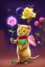 Placeholder: Der kleine Prinz als Katze mit Rose in der Pfote