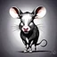 Placeholder: (Rat cow:1.5), with rat ears and tail lineal caricature art