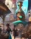 Placeholder: A bustling steampunk marketplace filled with quirky gadgets, steam-powered contraptions, and colorful Victorian attire.