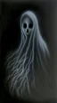 Placeholder: pencil drawing of ghost, Spooky, scary, halloween, black paper, color