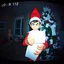 Placeholder: cursed image CCTV grainy and glitchy security cam screen capture of a guilty looking Christmas elf holding a toilet paper roll in front of a toilet paper covered Christmas tree, background a suburban living room at midnight, chaotic, mischievous elf, toilet paper covered Christmas tree, low contrast, blurry glitch textures, security cam LED time stamp and LED artifacts, dark grainy night vision texture