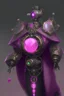 Placeholder: A steampunk robot with a pink gem in its chest wearing a black robe