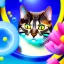 Placeholder: Eine Katze schwimmt im Swimmingpool