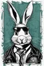 Placeholder: Hand drawing of a portrait of a gangsta bunny