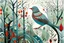 Placeholder: Patchwork by Flora Bowley and Jennifer Lommers and Enki Bilal Modifiers: Bird forest filigree Snowy Dee Nickerson sterne very delicate lines