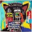 Placeholder: cat with crownin style of basquiat painting