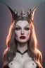 Placeholder: Veronica Lake as evil queen in black leather, busty, cleavage, curvy, angry, stern look. character design by cory loftis, fenghua zhong, ryohei hase, ismail inceoglu and ruan jia. unreal engine 5, artistic lighting, highly detailed, photorealistic, fantasy