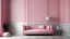 Placeholder: Living room have pink sofa and decoration minimal on two tone wall.3d rendering