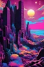 Placeholder: in the style of artgerm, comic style,3D model, mythical 80s landscape, negative space, space quixotic dreams, temporal hallucination, psychedelic, mystical, intricate details, very bright neon colors, (vantablack background:1.5), pointillism, very high contrast, chiaroscuro