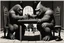 Placeholder: a Godzilla and king kong playing a game of chess