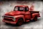 Placeholder: Watercolor red pickup truck isolated on white background, 8k , cinematic