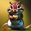 Placeholder: pixar art style of cute baby chipmunk eating chocolate in natural environment, full body,au naturel, hyper detailed, digital art, trending in artstation, cinematic lighting, studio quality, smooth render, unreal engine 5 rendered, octane rendered