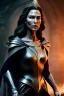 Placeholder: gasl gadot as evil queen in black leather, angry, stern look, volumetric lighting, particales,highly detailed,cinematic, deep colours,8