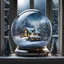 Placeholder: a beautiful snow globe stands in a window sill :: 8k resolution concept art, hyperdetailed, intricately detailed, white, gray, dark blue, black, Amanda Sage style, maximalist, splash art, digital art, airbrush and ink art, astral, beautiful, sharp lines, elaborate, elemental, fantastical, photorealistic, volumetric lighting, dynamic lighting, cinematic post-processing, epic masterpiece, award winning, crisp quality, centered, ordered, clean, glossed and polished