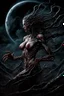 Placeholder: A dramatic digital painting portraying a horror monster under the Moon, veins pulsing, claws of temptation visible, soul in turmoil. In the style of Luis Royo and Boris Vallejo and Giger, vivid colors, swirling brushstrokes, highly detailed, 8k resolution, surrealistic., juicy emotions, painting, gloomy fantasy, gloomy day, dark world, portrait, oil and graphite, wide strokes, a weaving frame around, by Ryohei Hase, Agnes Cecile, Raymond Swanland, Anne Bachelier