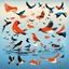 Placeholder: Birds and fish