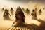 Placeholder: An army in the desert, destroyed by a sandstorm, is an ancient Persian army. Thrown on the ground. defeated. The army is old with an old Islamic character