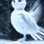 Placeholder: smooth hyper realistic, beautiful Japanese snow bird robot in crown, pale colors, dark cosmos background, cat еye, extremely sharp detail, finely tuned detail, ultra high definition, 8 k, unreal engine 5, ultra sharp focus, accurate sword wings, positive smile, lot of details, fit within portrait, Ambiance winter, perfect composition, perfect hair, perfect hands, finger up gestures