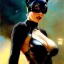 Placeholder: Drawing of beautiful face,'beautiful ,Busty CAtWoman',intense stare, ancient skintight armor, balanciaga fashion clothe painting by gaston bussiere, greg rutkowski, yoji shinkawa, yoshitaka amano, tsutomu nihei, donato giancola, tim hildebrandt, Oil on canvas, cinematic composition, extreme detail,fit full head inside picture,16k